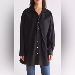 NWOT Frank & Eileen - Mackenzie Button Shirt  Tunic - One Size Black